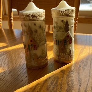 Decorative Winter Scene Candles